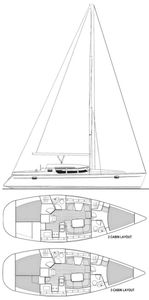Sun Odyssey 40 DS (Jeanneau) Drawing