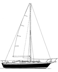 Endeavour 37 (Sloop W/Bowsprit) Drawing