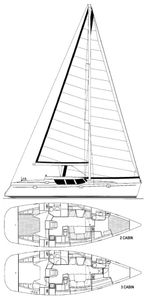 Sun Odyssey 43 DS (Jeanneau) Drawing