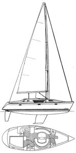 Sun Liberty 34 (Jeanneau) Drawing