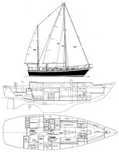 Pearson 424 Ketch Drawing