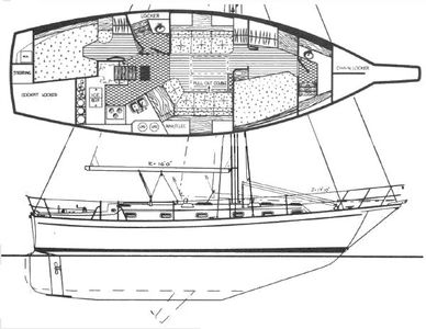 Island Packet 38 Drawing