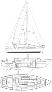 Pearson 36 Cutter Drawing