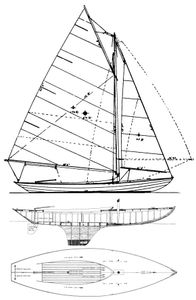 Swampscott One-Design Dory Drawing