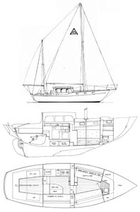 Alden 32 Motor Sailer Drawing