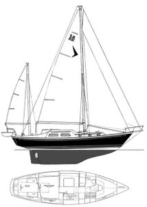 Seafarer 38 Ketch Drawing