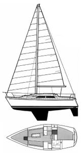 Moody 28 Twin Keel Drawing