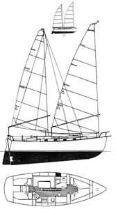 Freedom 35 Cat Ketch Drawing