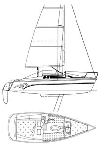 Hunter 23.5 Drawing