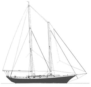 Clipper 48 Schooner (Cheoy Lee) Drawing