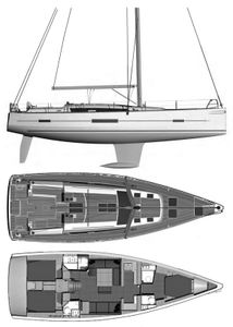 Dufour 500 Grand Large Drawing