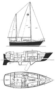 O'day 32 Ketch Drawing