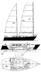Freedom 36 Cat Ketch Drawing
