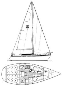 Dufour 28 Mezzo Drawing