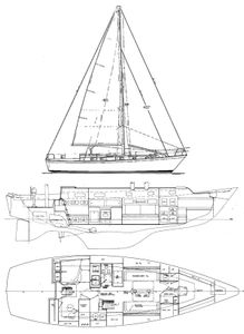 Pearson 424 Cutter Drawing