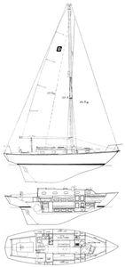 Cape Dory 33 Drawing
