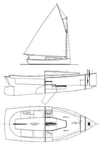 Mystic Catboat 20 Drawing